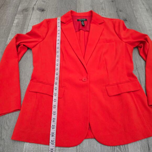 Lauren Ralph Lauren Red Blazer Sz 12 Workwear Office Christmas Holiday Preppy - Picture 6 of 10